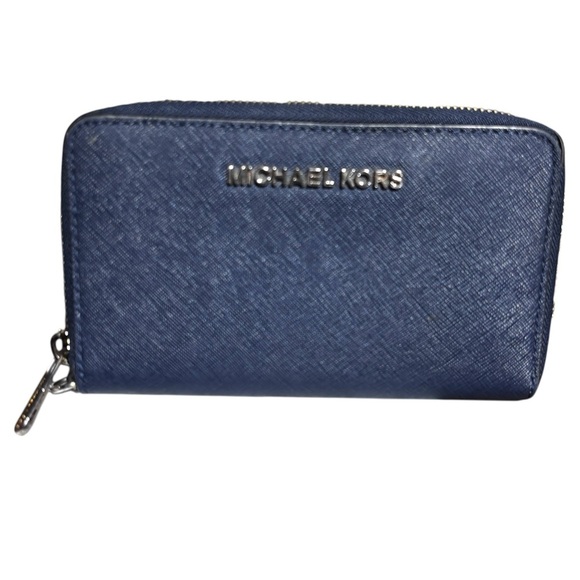 Michael Kors Blue Wallet zip around blue - Picture 1 of 7